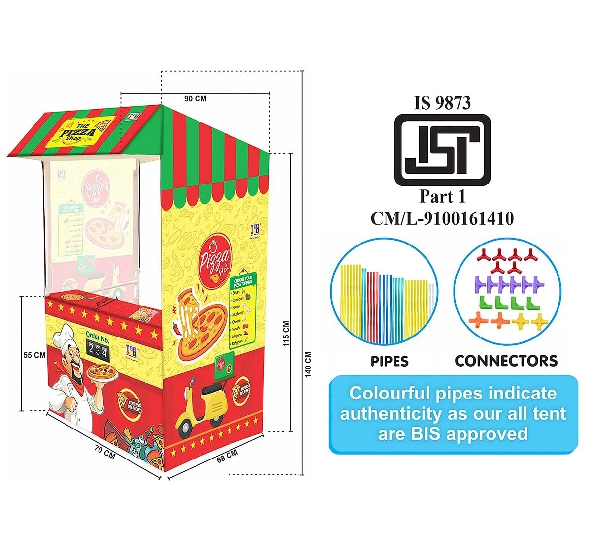 IToys Pizza shop Play House Tent with Doctor role play set for kids, 2Y+ (Multicolour)