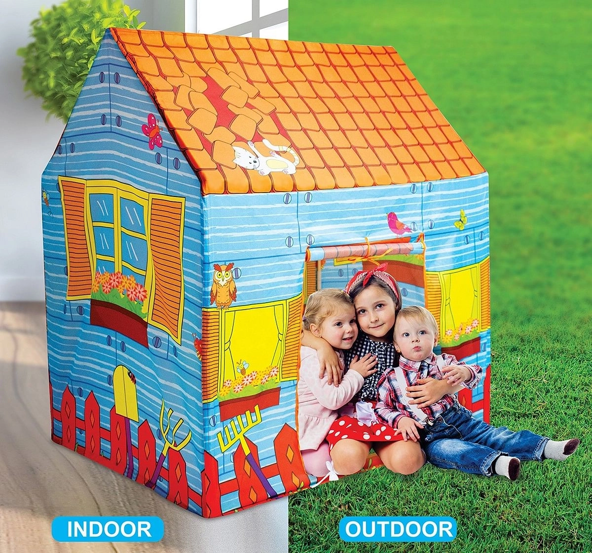 IToys Farm house play tent for kids,  2Y+(Multicolour)