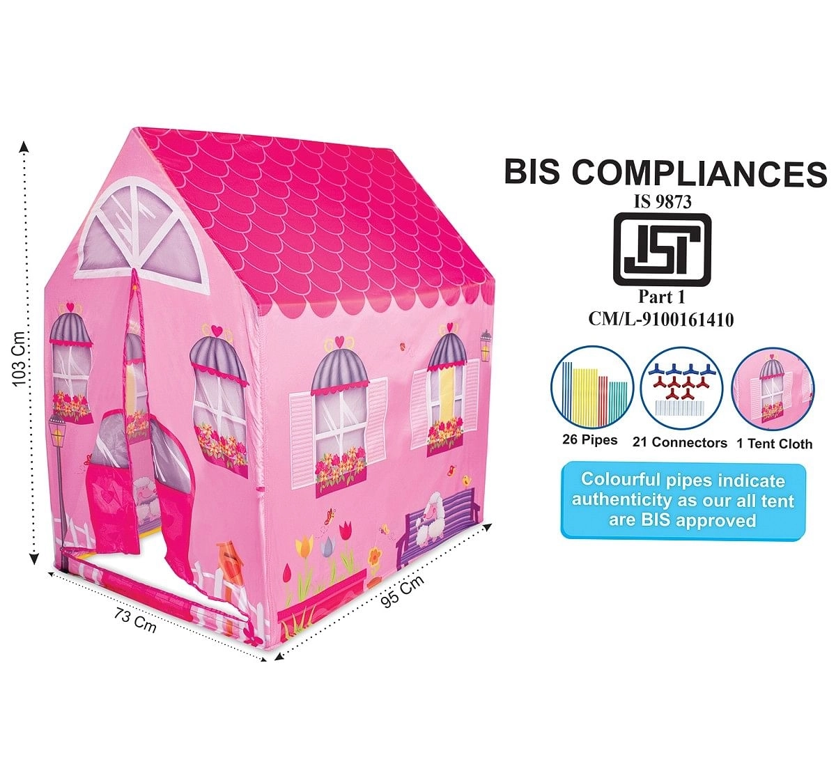 IToys Doll house play tent for kids,  2Y+(Multicolour)