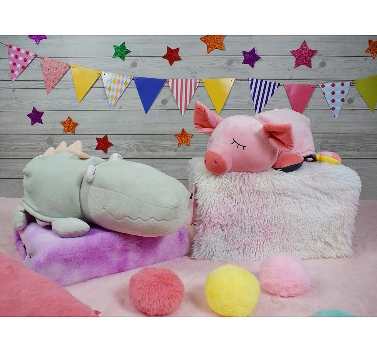 Mirada 45cm super soft reversible elephant & crocodile Multicolor 3Y+