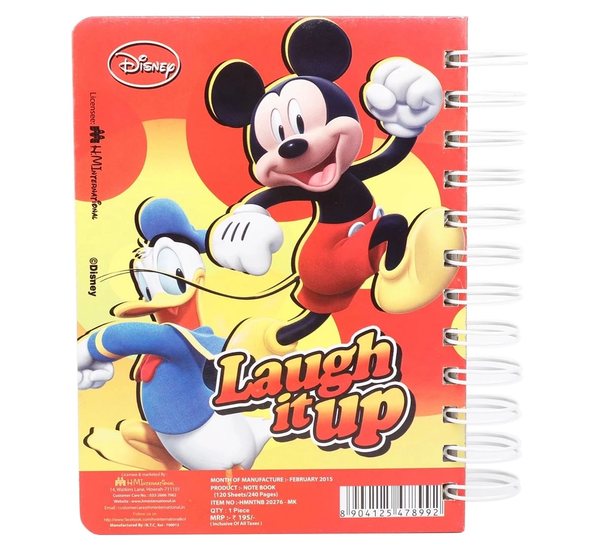 Mickey Spiral Bound Ruled Notebook Assorted Diary Multicolor 5Y+