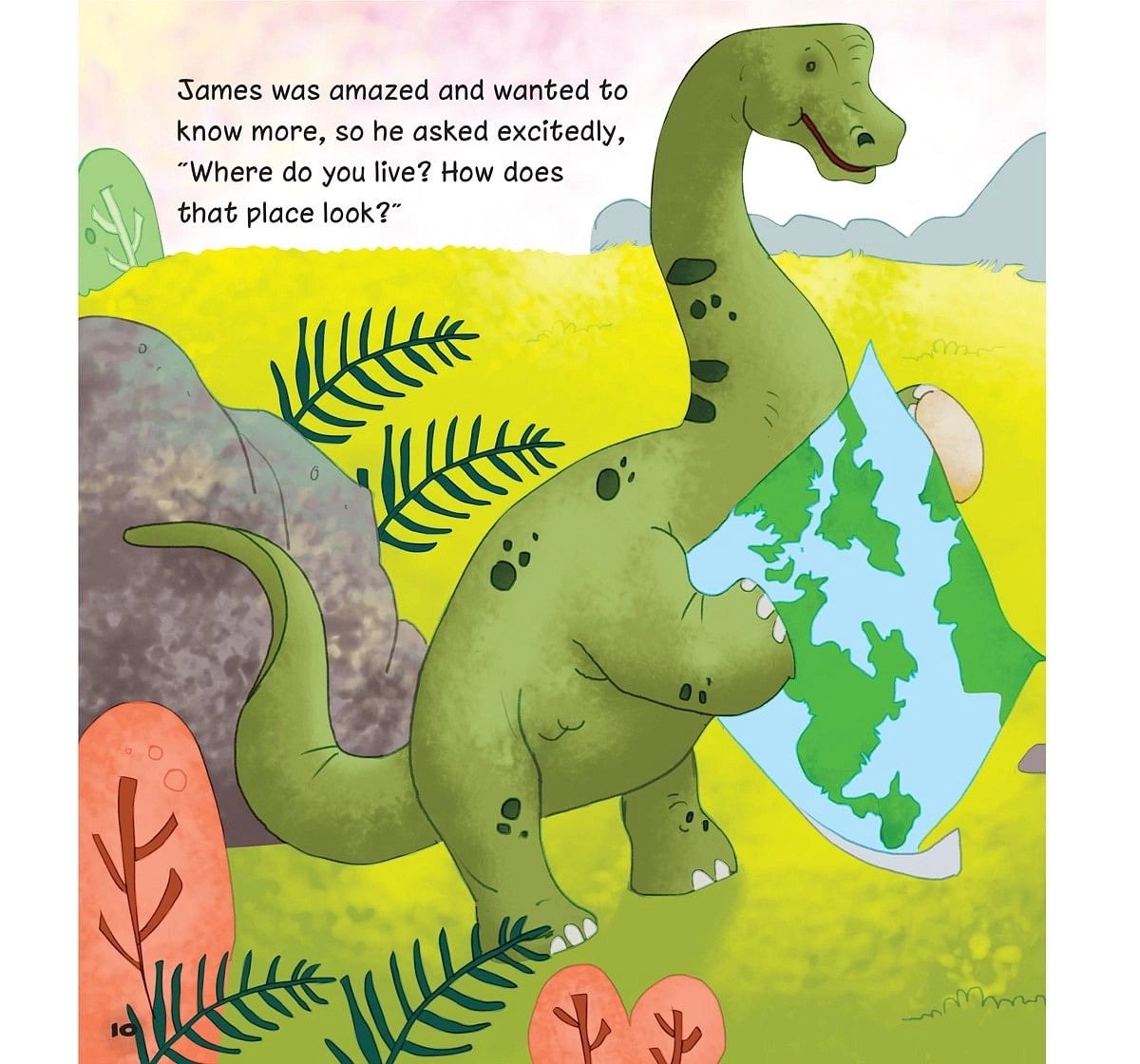 OM Books Dino World The Long necked Brachiosaurus Multicolour 6Y+