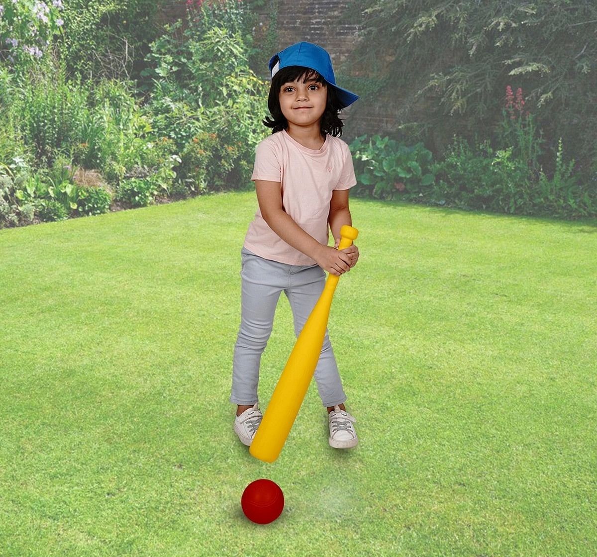 Ok Play Junior Striker Baseball Bat with Ball for Kids Multicolor 5Y+