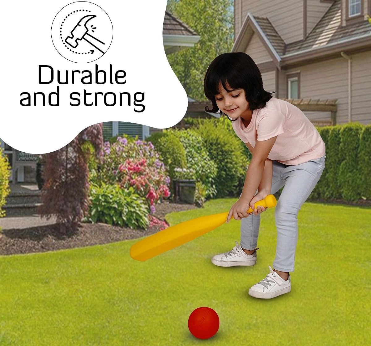 Ok Play Junior Striker Baseball Bat with Ball for Kids Multicolor 5Y+