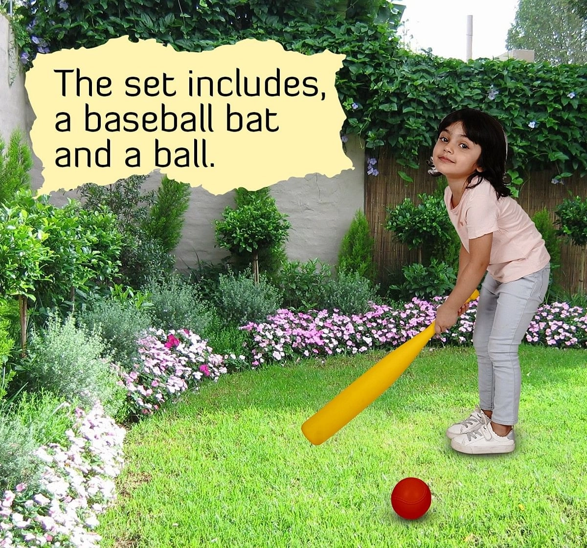 Ok Play Junior Striker Baseball Bat with Ball for Kids Multicolor 5Y+