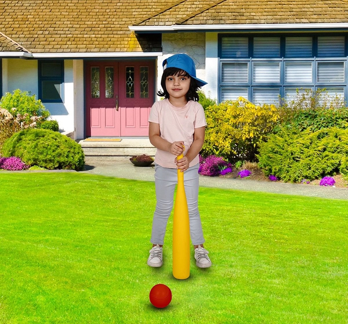 Ok Play Junior Striker Baseball Bat with Ball for Kids Multicolor 5Y+