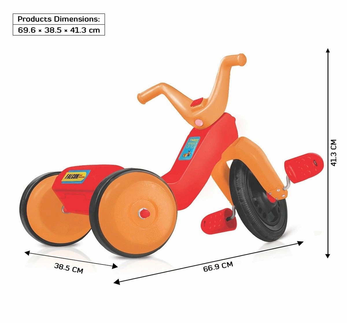 Ok Play Falcon Tricycle for Kids Ride On Bicycle Multicolor 3Y+
