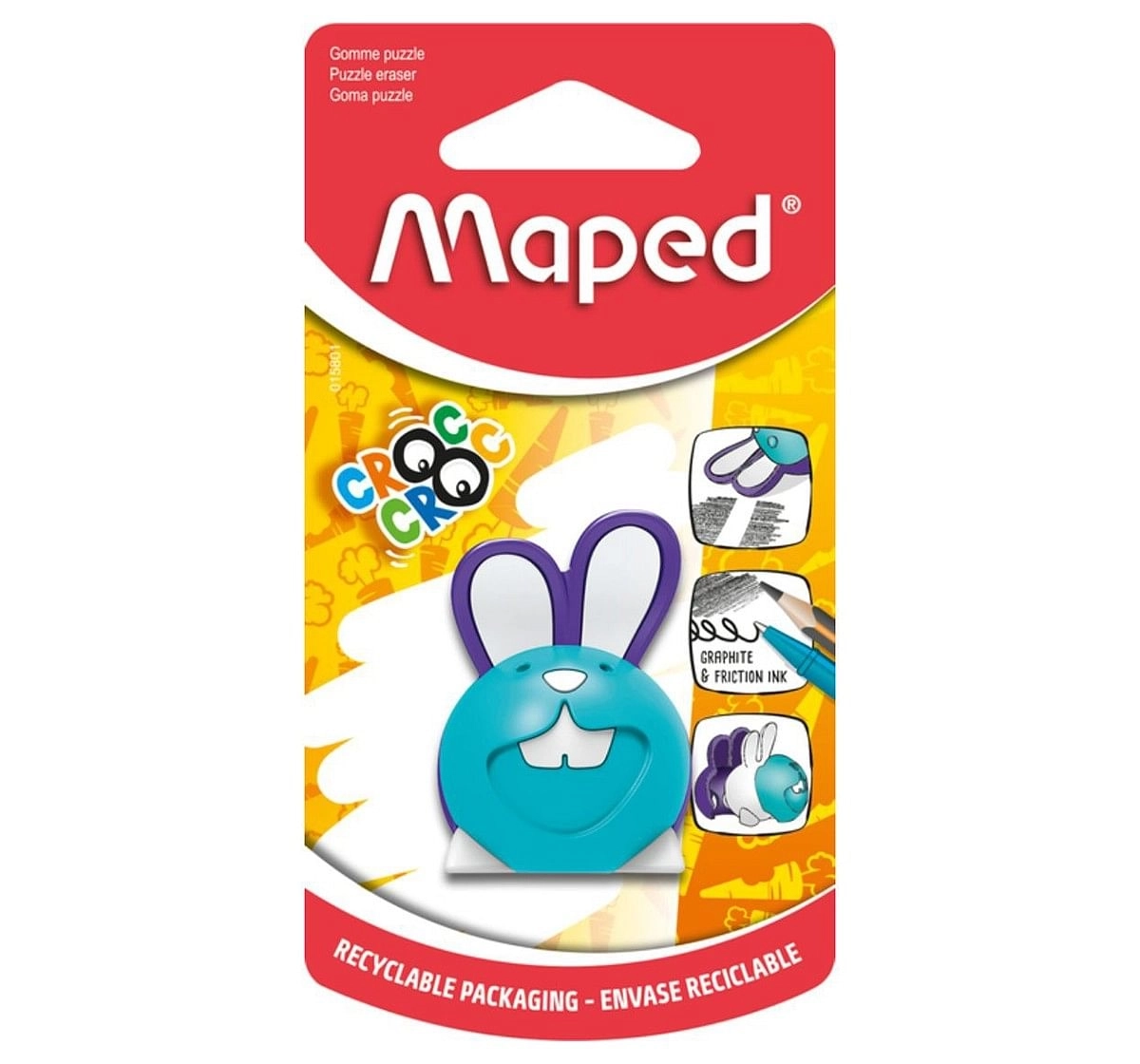 Maped Croc Puzzle Bunny Eraser, 7Y+ (Multicolour)