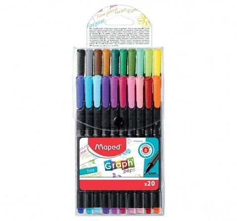 Maped 20 Graphpeps Fineliners Assorted, Unisex 7Y+ (Multicolour)