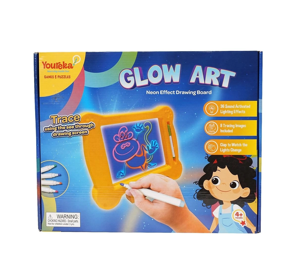 Hamleys Glow Art Sonic Led Drawing Board Neon Colour Board Multicolour 3Y+