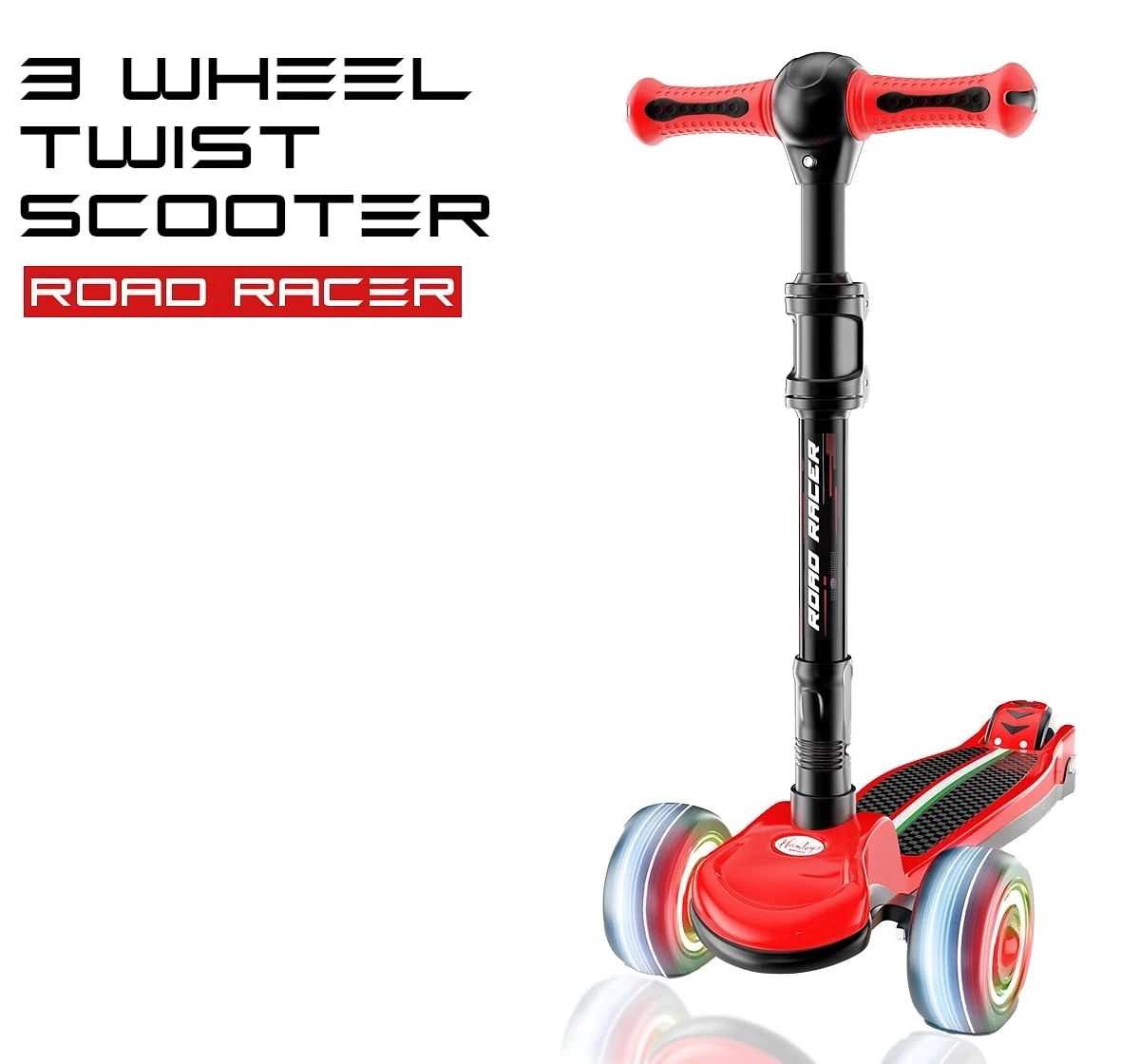 Zoozi 3-Wheel Twist Scooter for Outdoor Play - Red, 3Y+