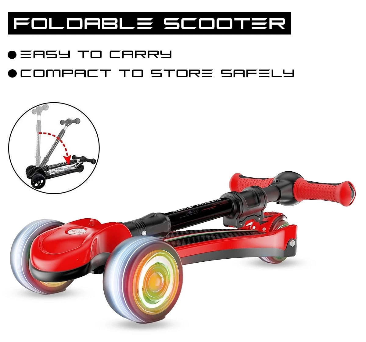 Zoozi 3-Wheel Twist Scooter for Outdoor Play - Red, 3Y+