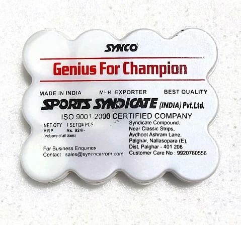 Synco Carrom Men Genius For Champion(Colored) To Be Used With Green Carrom Assorted 3Y+