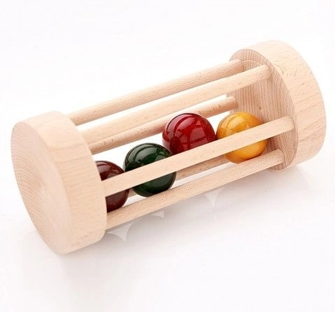 Ariro Wooden Rolling Rattle,  4M+(Multicolour)