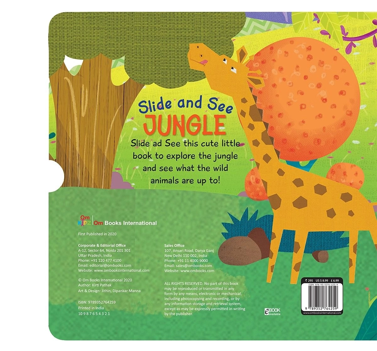 Om Kidz: Slide And See Jungle 10 Pages Book By Kirti Pathak, Board Book