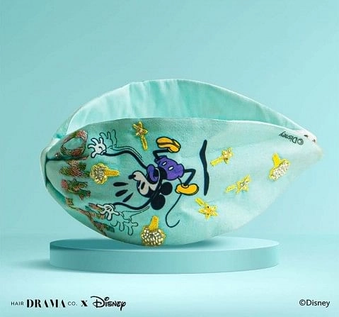 Hair Drama Company Disney Mickey And Minnie Love Knotted Headband(One Size),  9Y+(Blue)