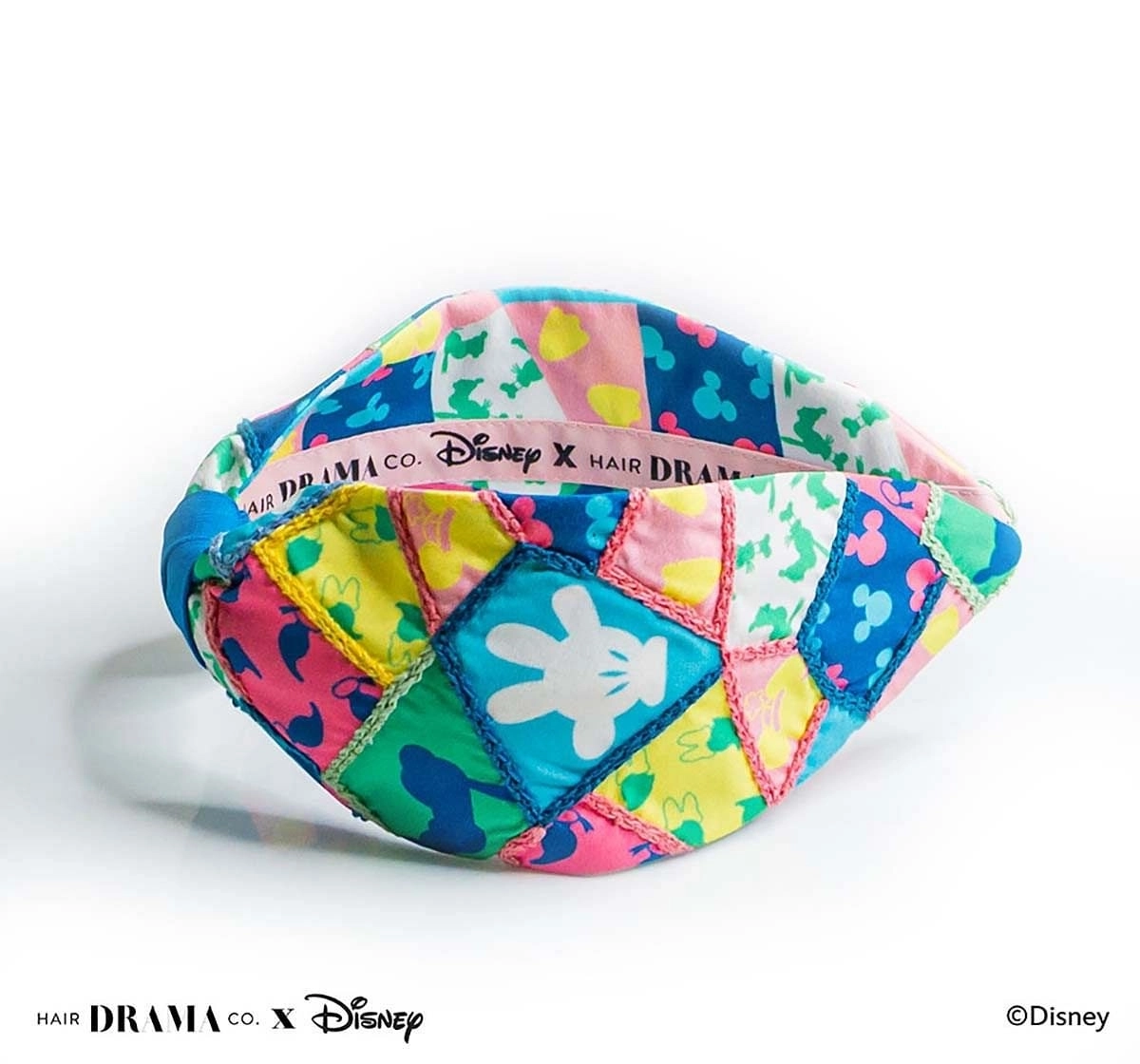 Hair Drama Company Disney Mickey And Friends Patchwork Knotted Headband(One Size),  9Y+(Multicolor)