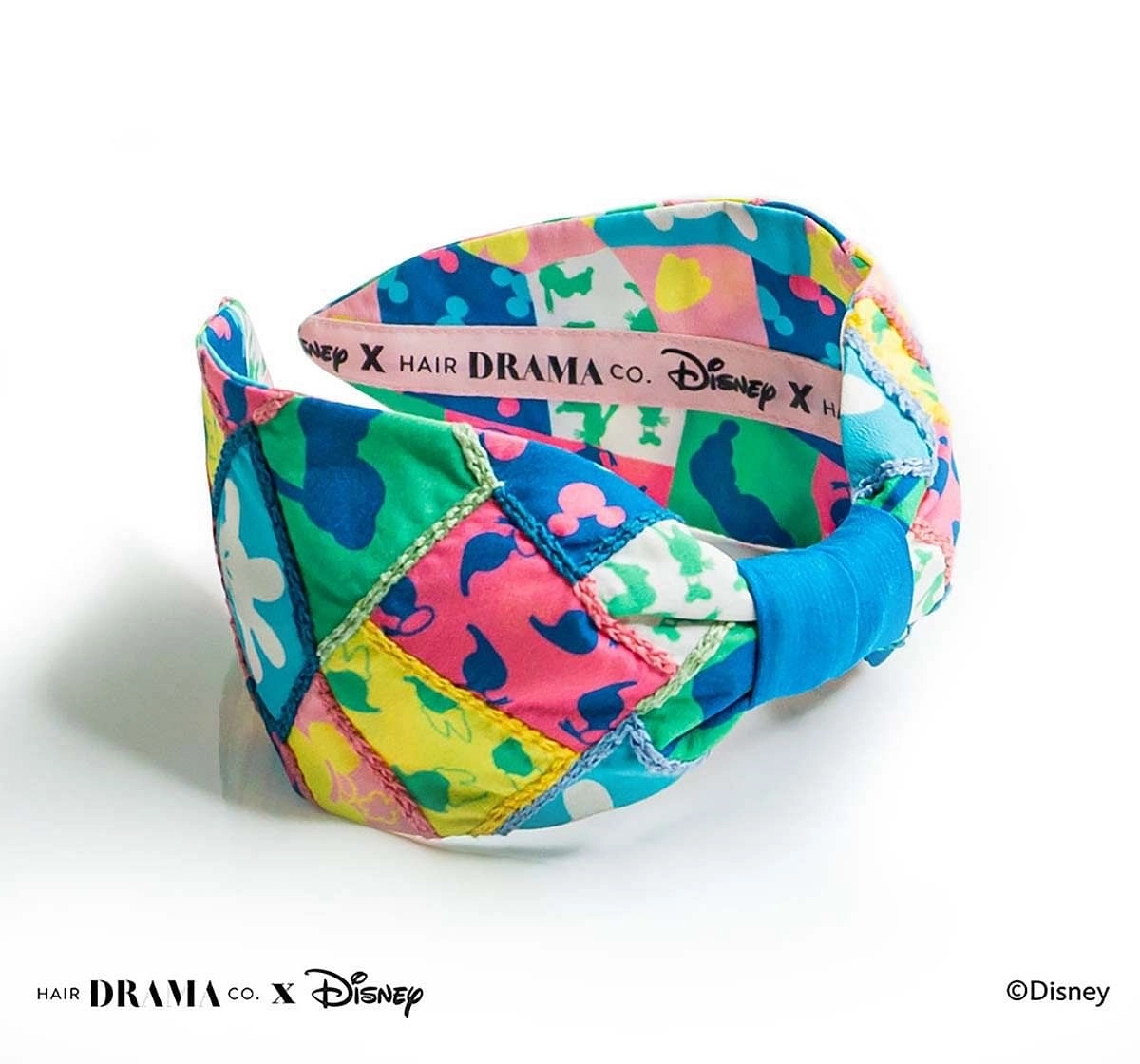 Hair Drama Company Disney Mickey And Friends Patchwork Knotted Headband(One Size),  9Y+(Multicolor)