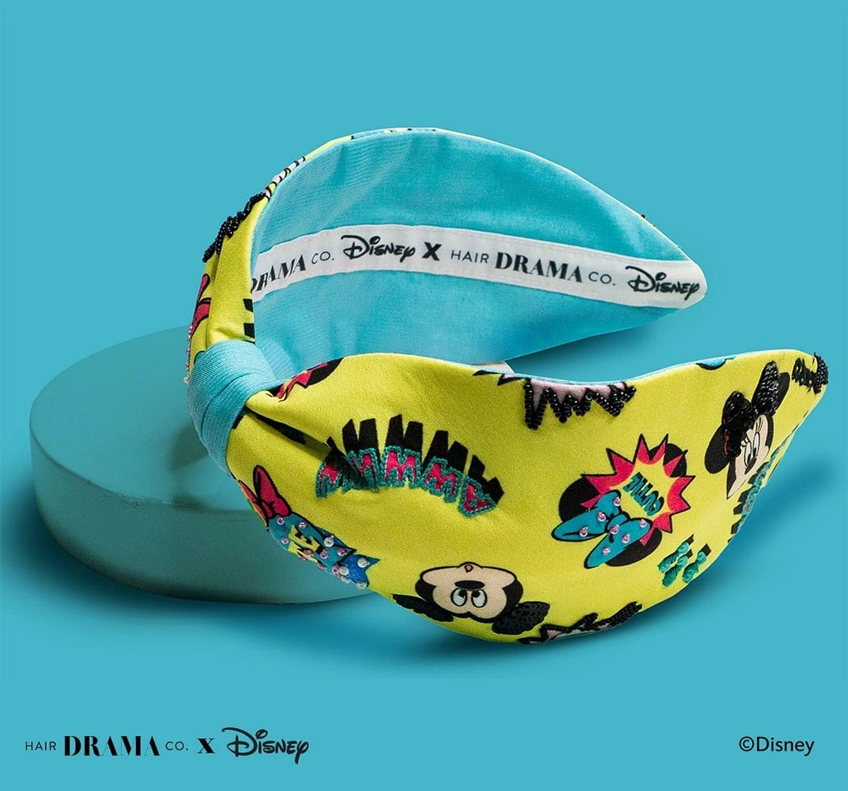 Hair Drama Company Disney Mickey And Friends Comic Knotted Headband(One Size),  9Y+(Yellow)