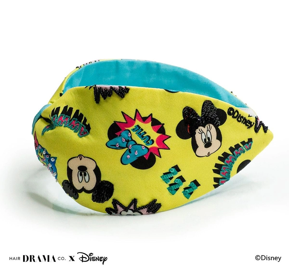 Hair Drama Company Disney Mickey And Friends Comic Knotted Headband(One Size),  9Y+(Yellow)