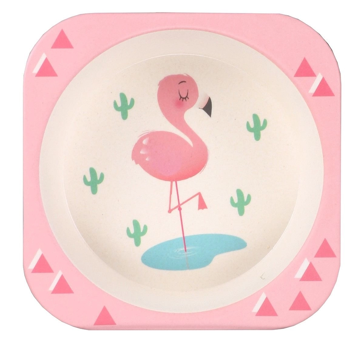 Polka Tots Bamboo Fiber 5 Pieces Dinning Set, Flamingo, 0M+ (Pink)