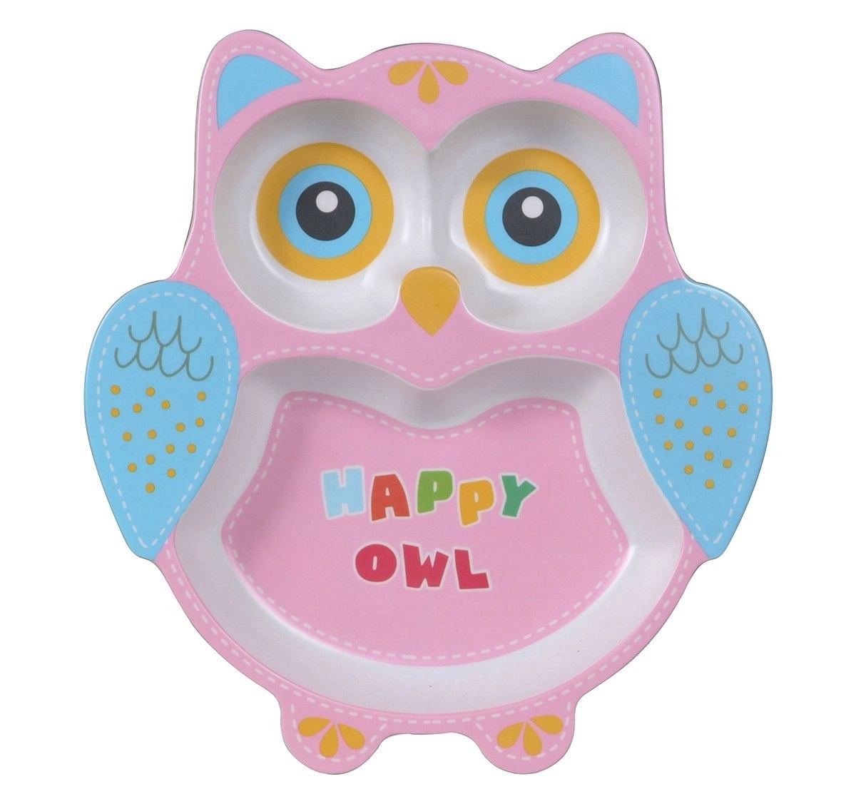 Polka Tots Bmbo Fib 5 Pieces Dinning, Happy Owl, 0M+ (Pink)