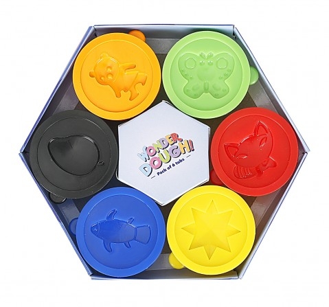 Youreka Hex Dough 6 Shades 25g Clay Toy for Kids 3Y+, Multicolour