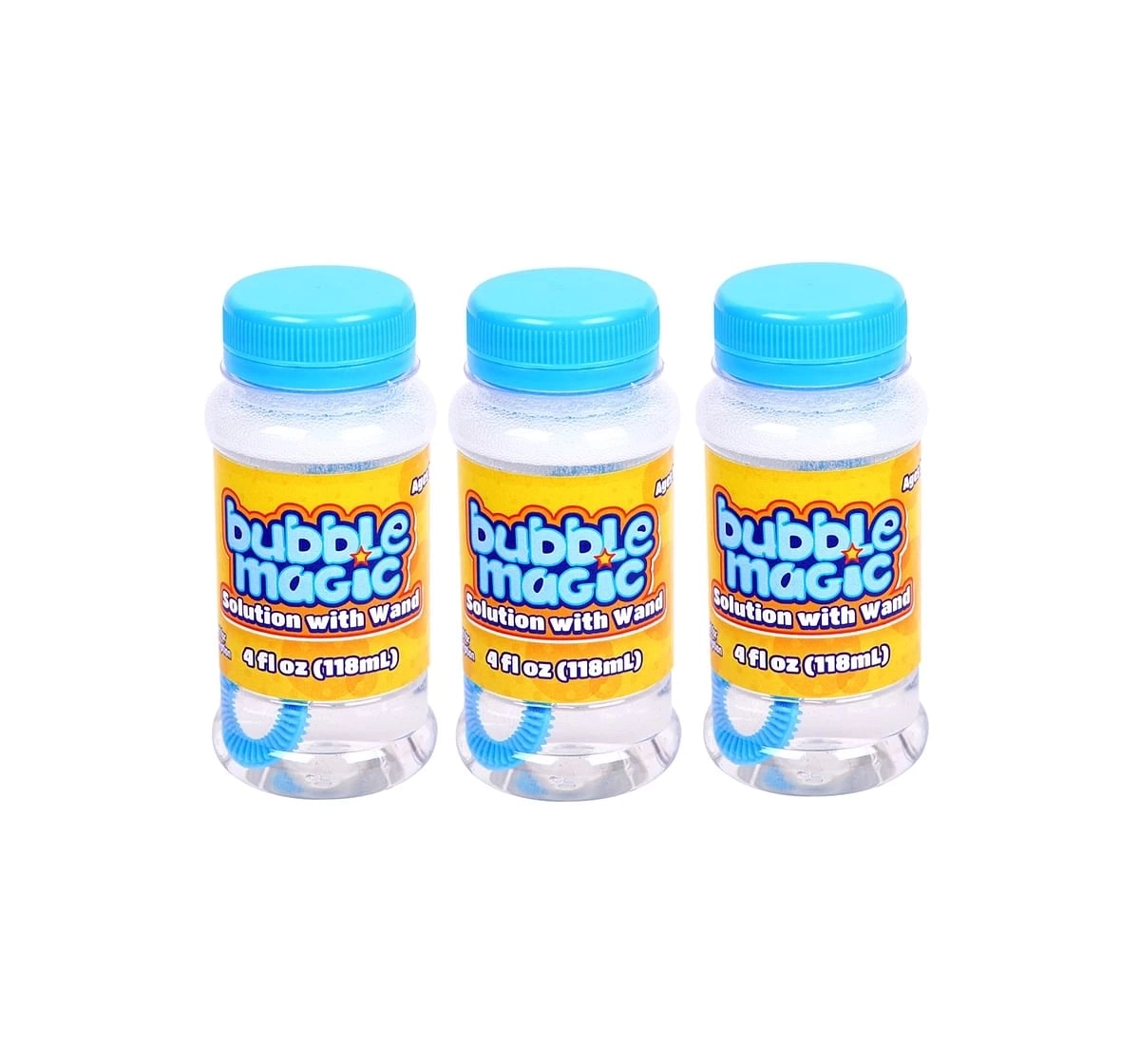 Bubble Magic Bubble Solution Bottle with Wand Pack of 3 118 ML Each