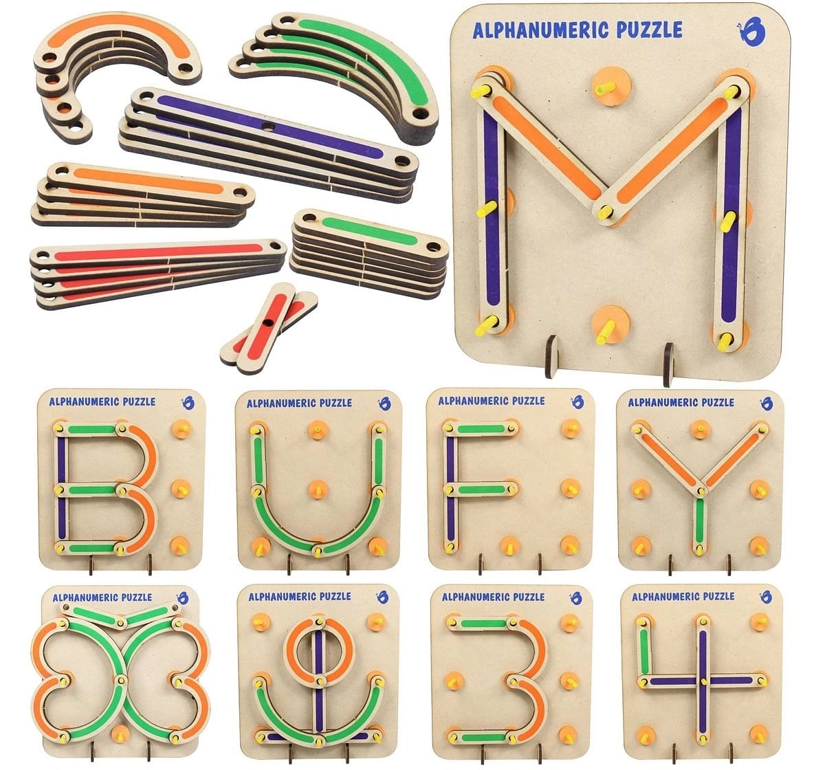 Butterfly Edufields Wooden Alphabets Puzzle Multicolour 3Y+