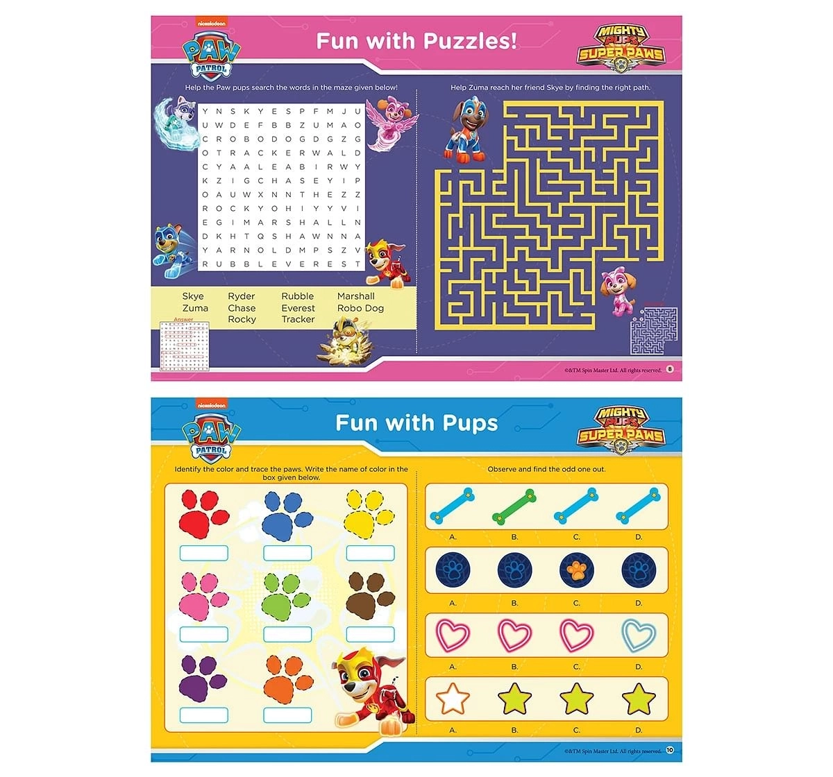 Wonder House Books Nickelodeon Paw Patrol Super Paws Fun Learning  Activity Set With Wipe and Clean for kids 3Y+, Multicolour