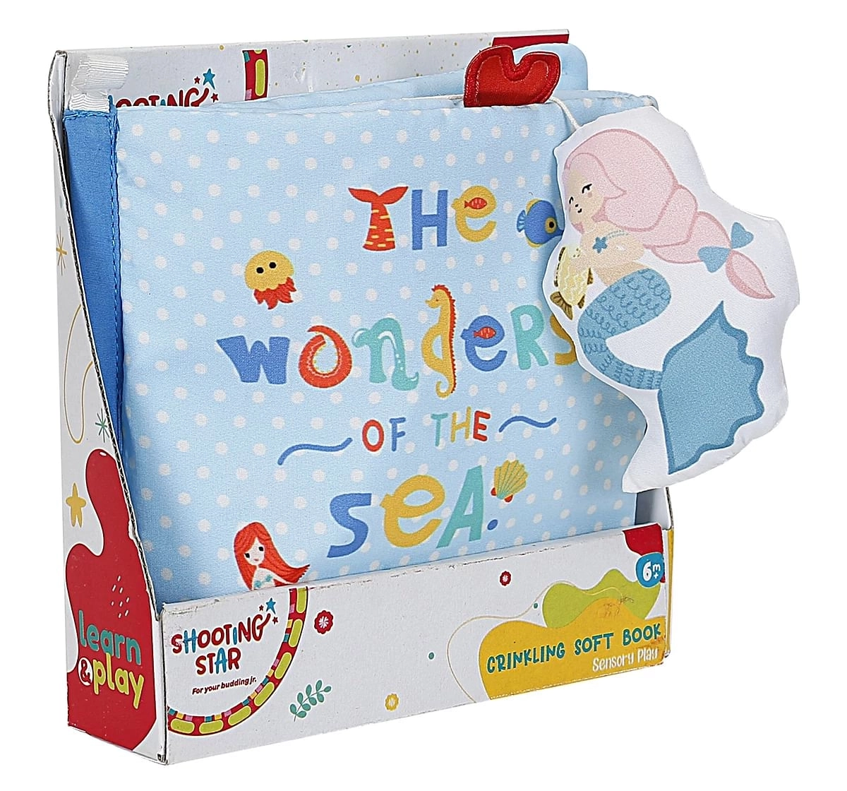 Shooting Star Sea Soft Book Rattle for kids 3Y+, Multicolour