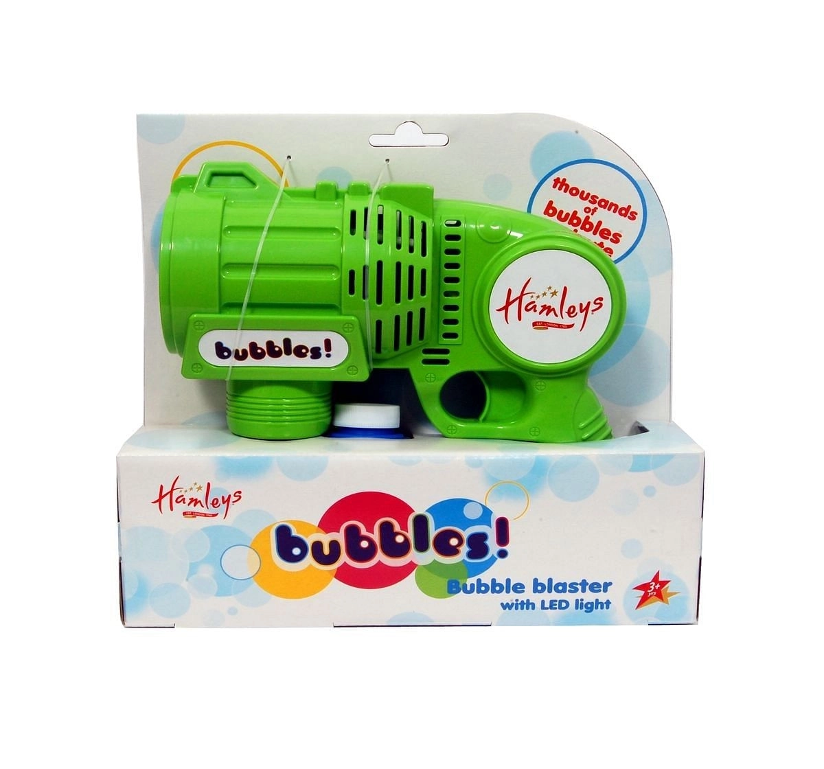 Hamleys Bubble Blaster With LED Light & 110 ml Bubble Solution Impulse Toys for Kids Green 3Y+