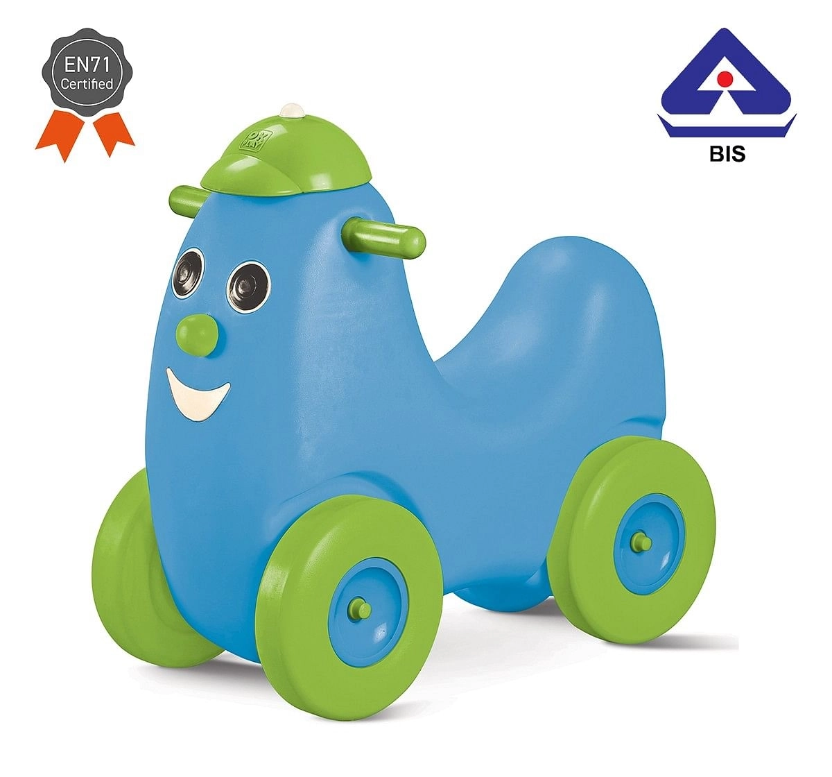 Ok Play Humpty Dumpty Push Rider with Curved Seat Ride On for Kids 3Y+, Blue 