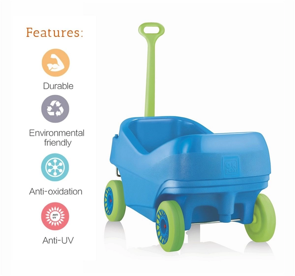 Ok Play Dream Wagon Push car for toddlers Blue 18M+