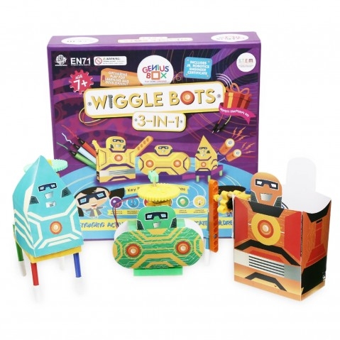 Genius Box Educational 3 In 1 Activity S.T.E.M Learning Kit For 7 Years And Up: Wiggle Bot