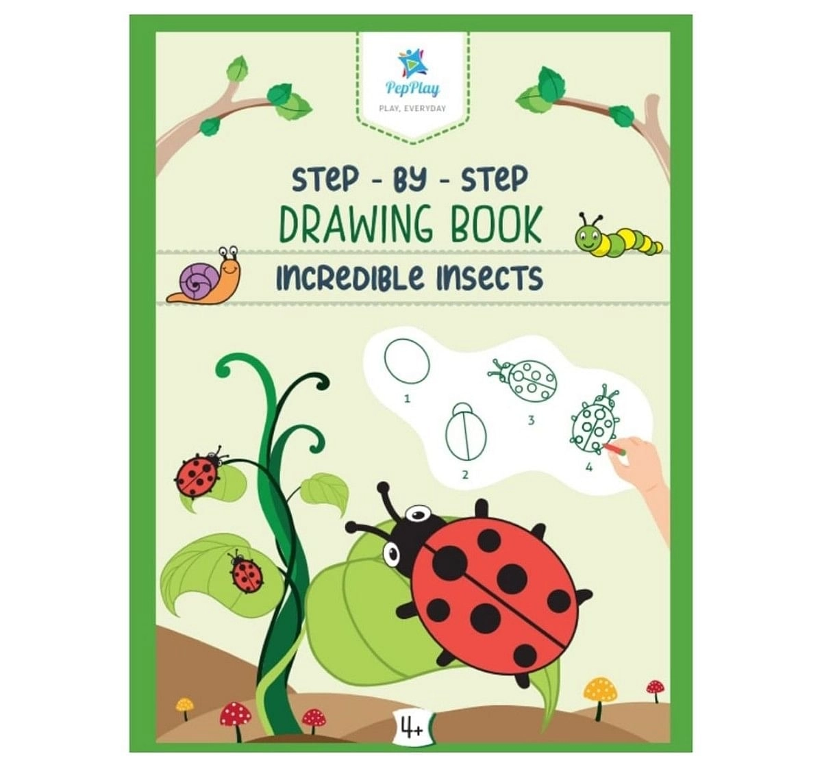PepPlay Step by Step Drawing Book Incredible Insects 4Y+