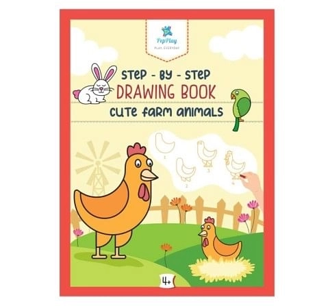 PepPlay Step by Step Drawing Book Cute Farm Animal (4 to 10 Years) [Paperback]