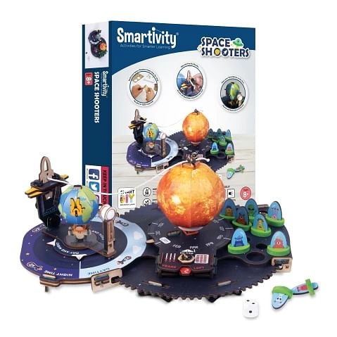 Smartivity Space Shooter STEM DIY Fun Toy, Educational & Construction Based Activity Game Kit for Kids 6 to 14, Best Gift for Boys & Girls, Learn Science Engineering Project, Made in India
