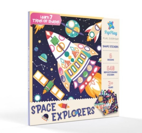Pepplay Shape Sticker Space Explorer, 1 Cm, Multicolor, 3Y+