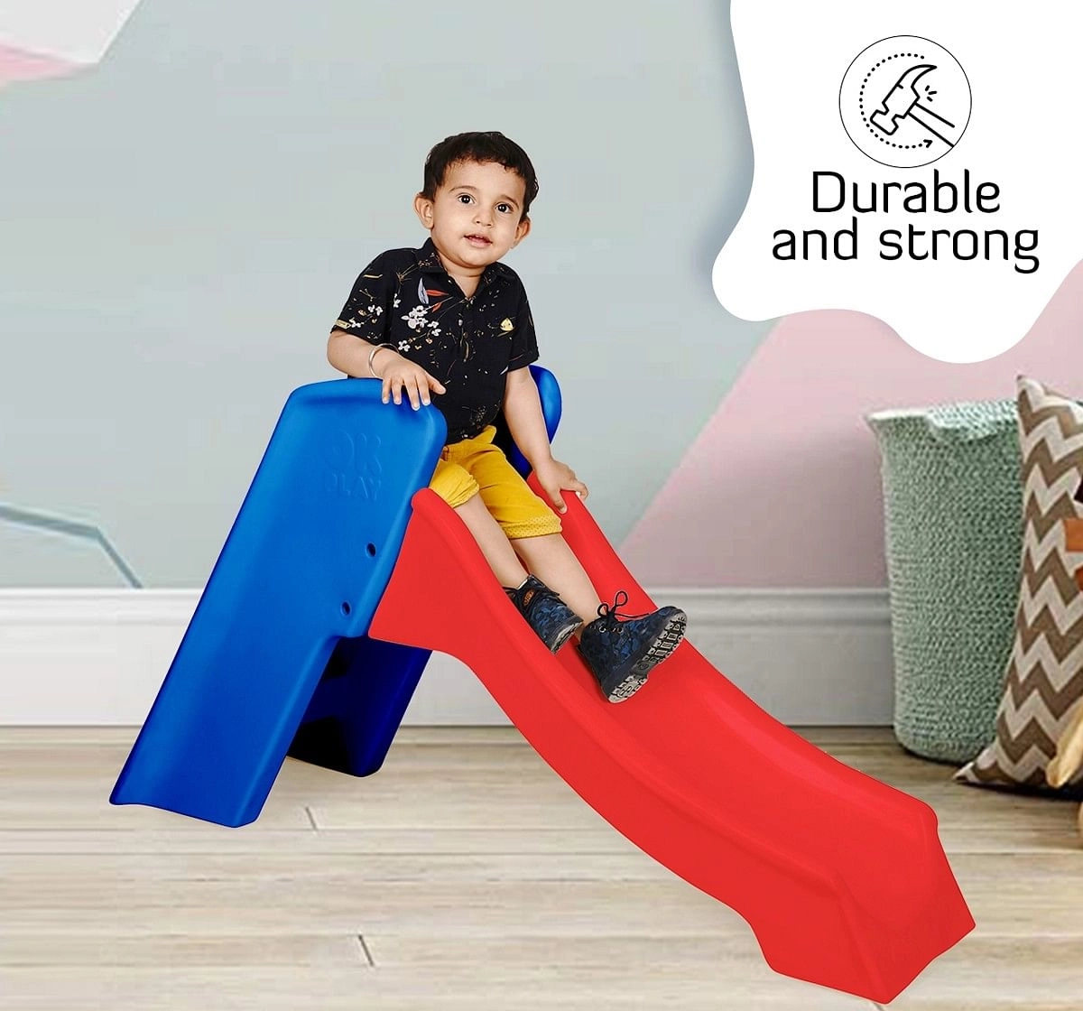 Ok Play Slide Ladder Kids Babies Slide Indoor Outdoor Slider for Childrens Multicolor 18M+