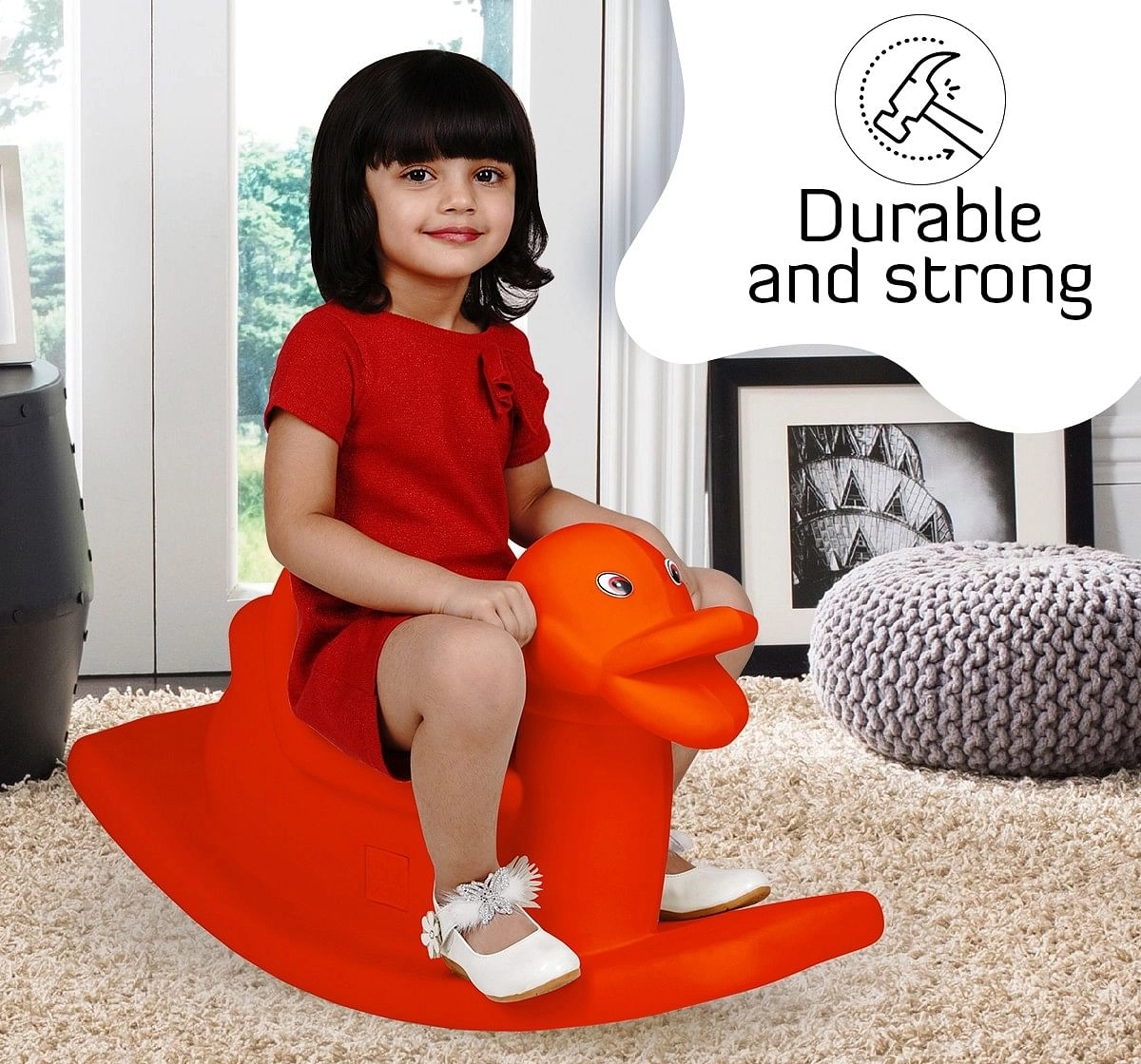 Ok Play Duck Rocker for Kids Rocking Duck Red 3Y+