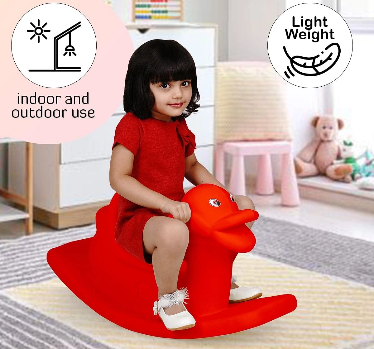Ok Play Duck Rocker for Kids Rocking Duck Red 3Y+