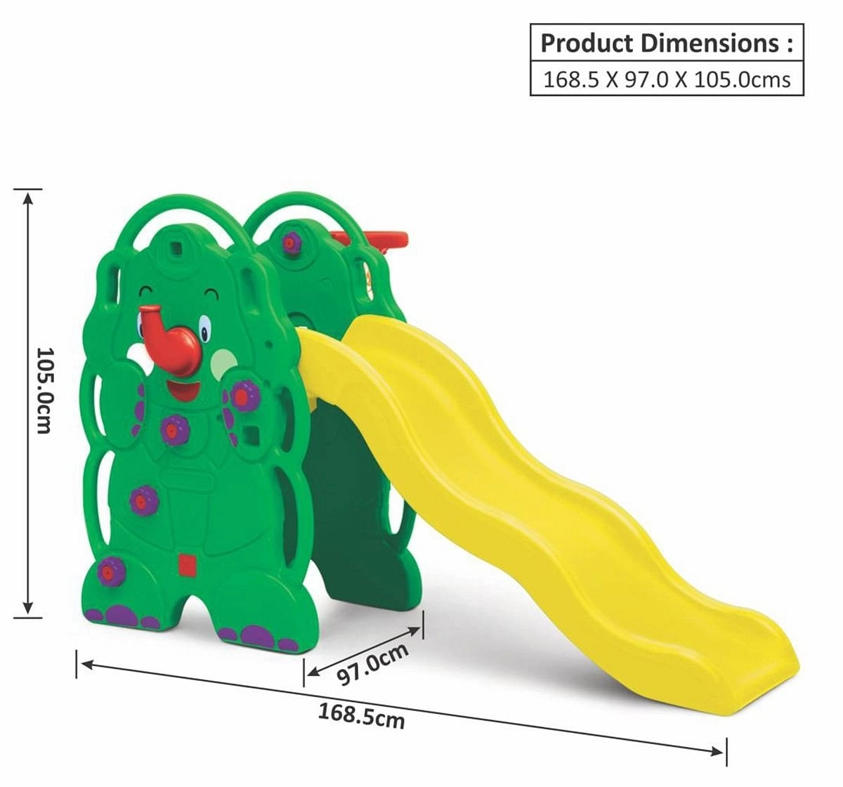 Ok Play Elephant Slide Foldable Slide for Kids Easily assembled and dismantled Multicolor 3Y+