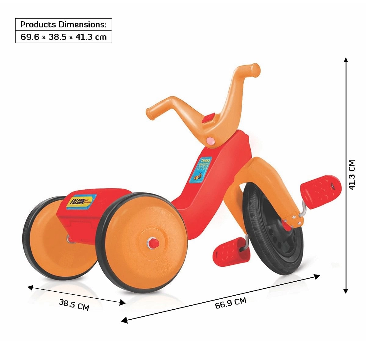 Ok Play Falcon Tricycle for Kids Ride On Bicycle Multicolor 3Y+