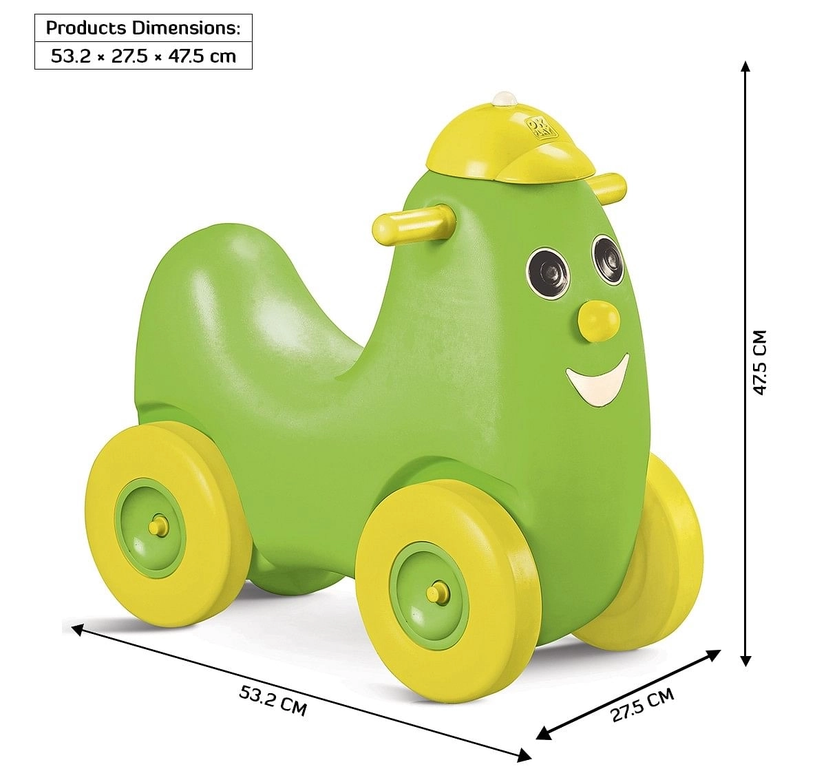 Ok Play Humpty Dumpty Push Rider for Kids Pony Ride On Toy with Curved Seat Multicolor 3Y+