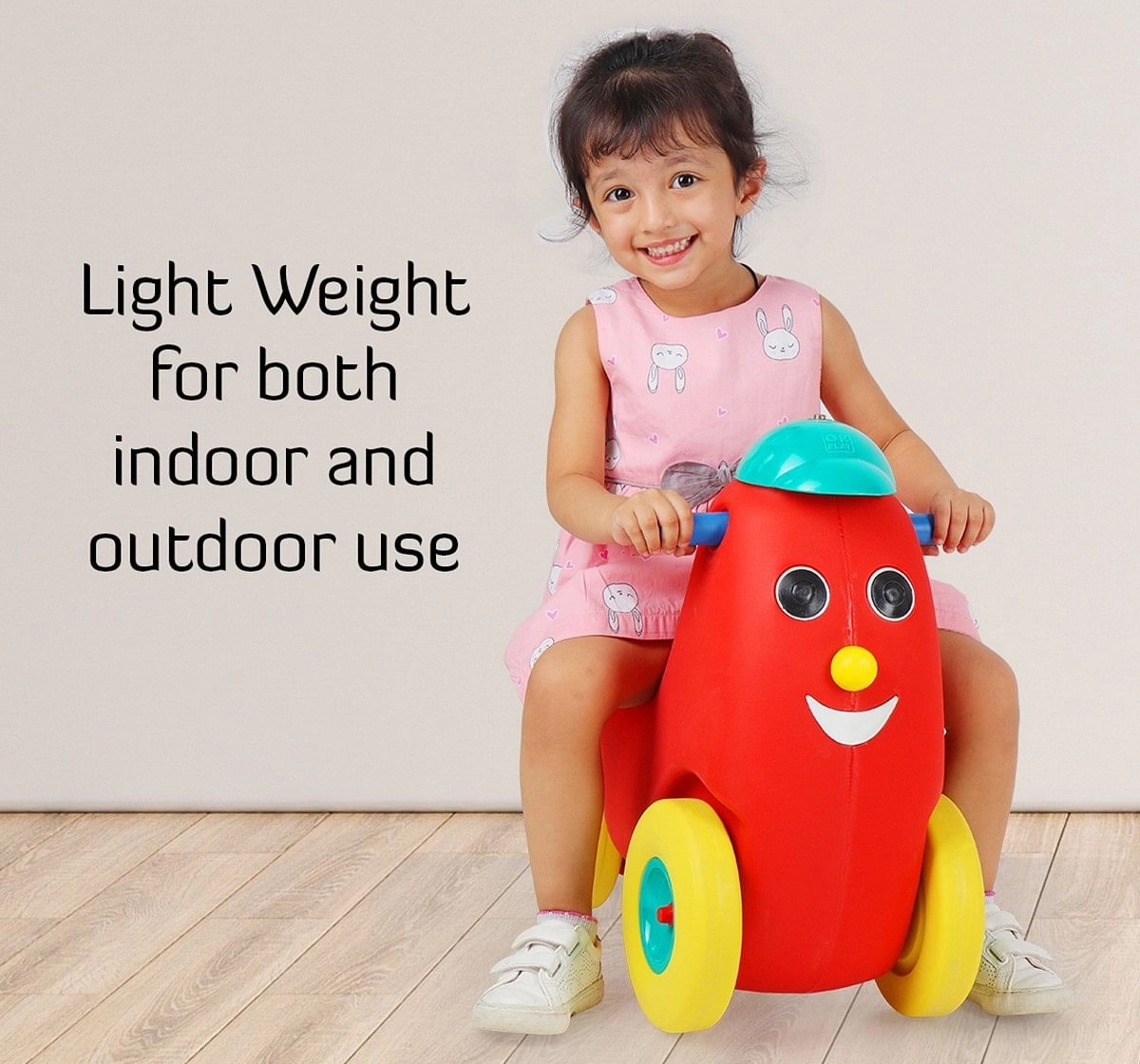 Ok Play Humpty Dumpty Push Rider for Kids Pony Ride On Toy with Curved Seat Multicolor 3Y+