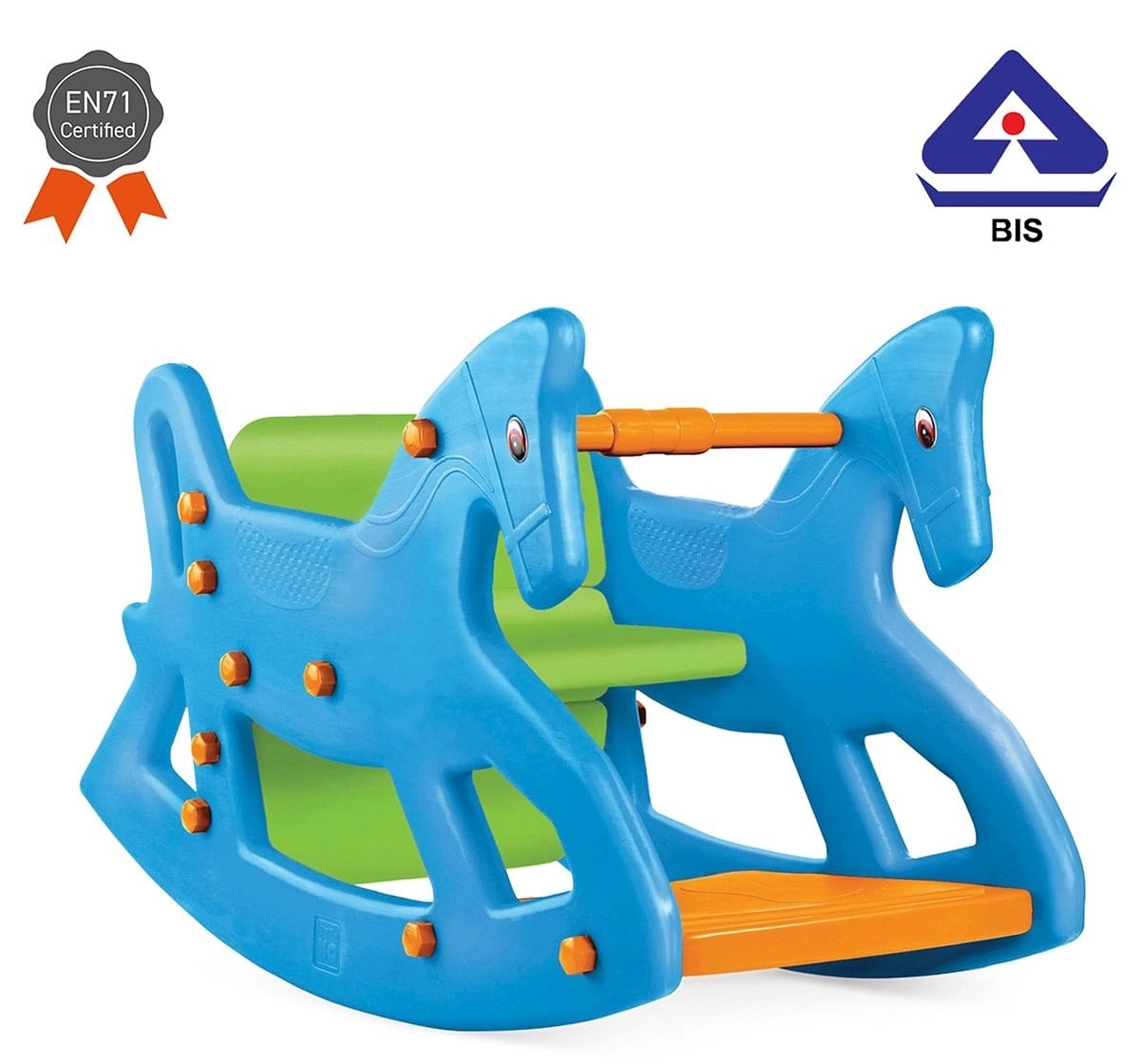 Ok Play Roxy 2-IN-1 Rocking Chair Rocking Plastic Chair Rocker and Bouncer Blue 3Y+