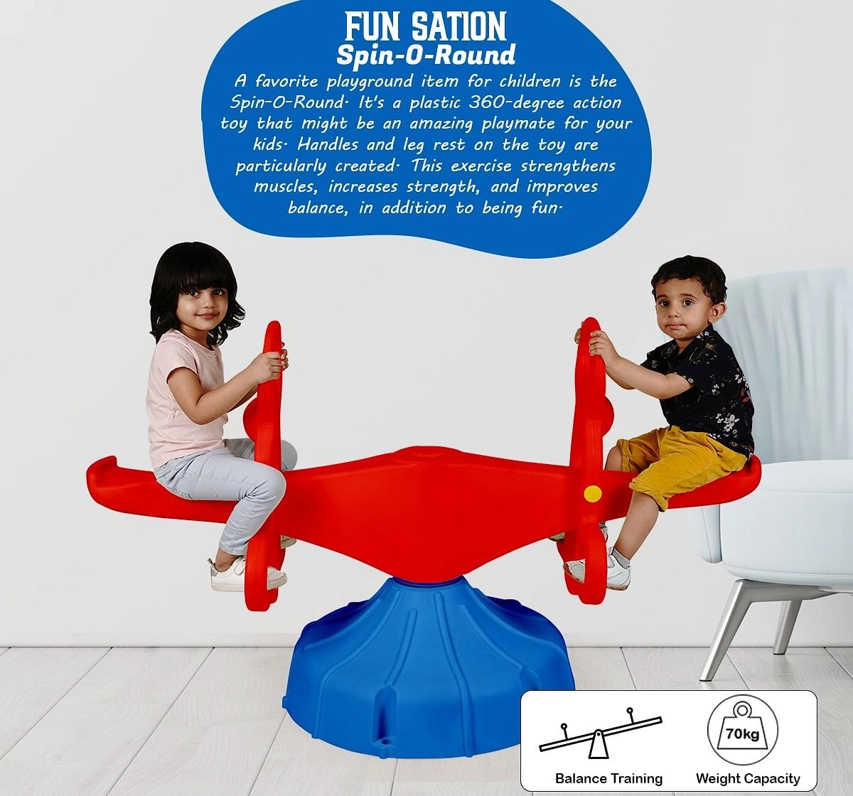Ok Play Spin O Round Fun Station Swing See Saw Multicolor 5Y+