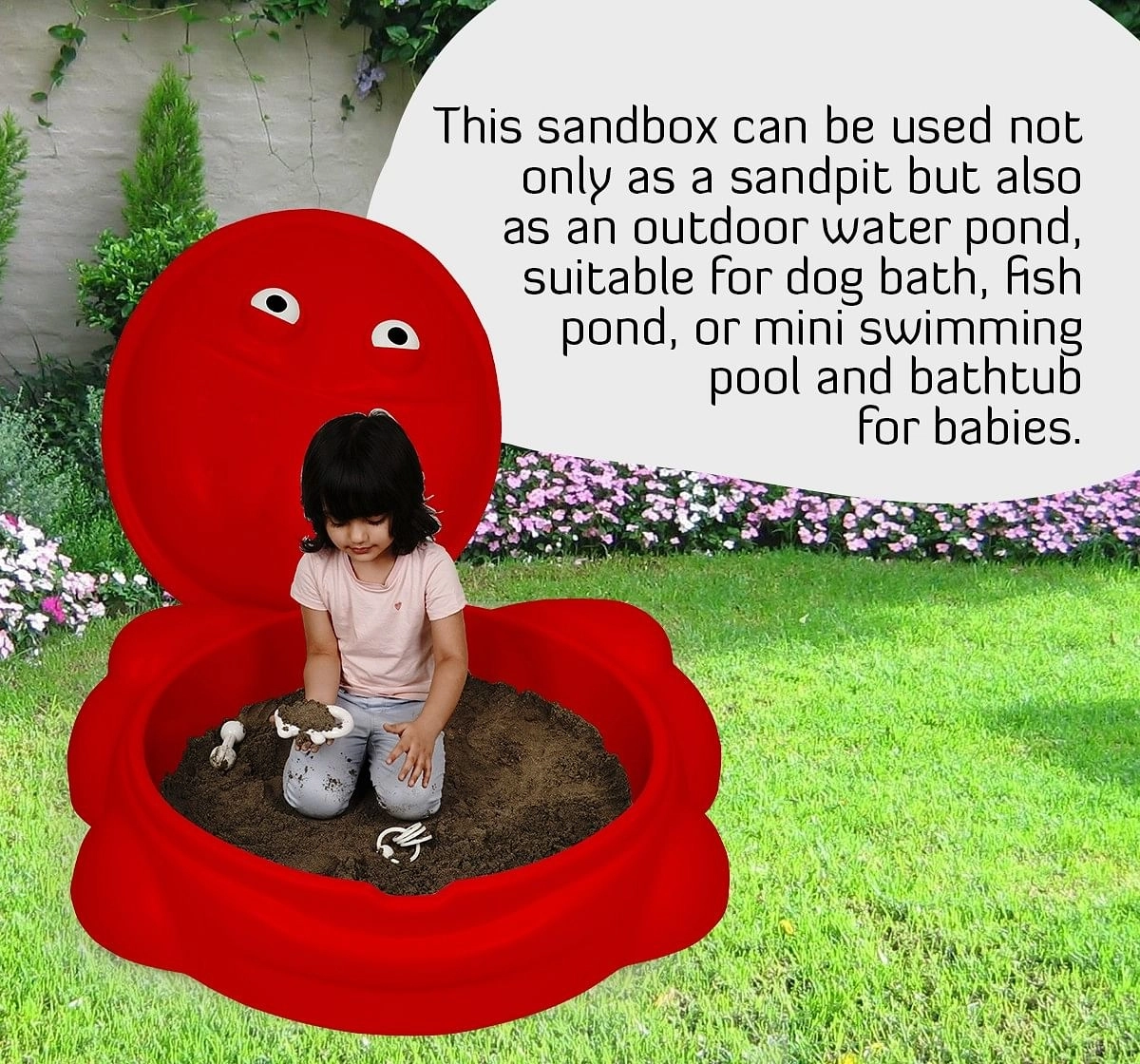 Ok Play Sand Pit Senior Bath Tub Swinning pool tub Plastic Red 3Y+