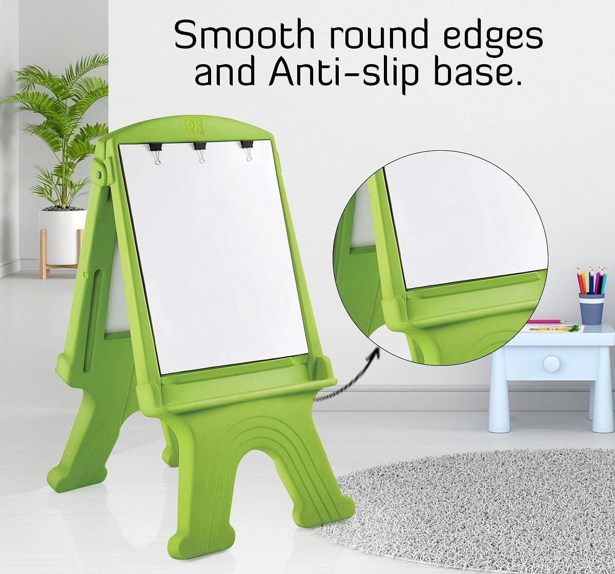 Ok Play Easel Grand Easel for Kids Drawing Writing Green 5Y+